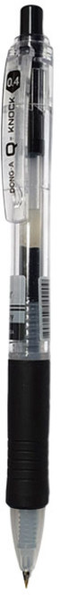 동아 Q노크 볼펜 (큐노크) 0.4mm / Q-KNOCK 중성펜 젤잉크 노크식볼펜 큐노크펜 동아큐노크0.4, 6개, 흑색