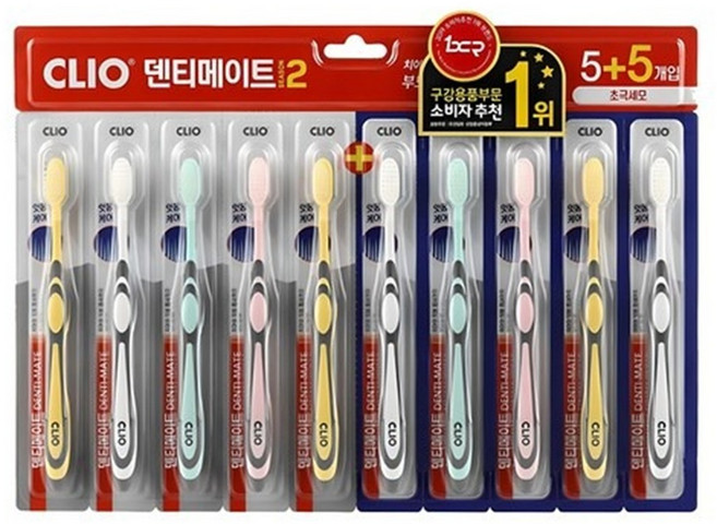크리오 덴티메이트 시즌2 초극세모 칫솔, 10개입, 1개