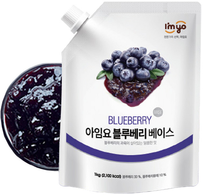 아임요 블루베리 베이스 스무디용 잼, 1kg, 1개