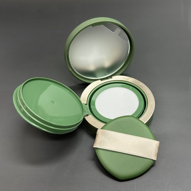 포포라운지 diy 에어쿠션 케이스 화장품 용기 메쉬망 스펀지 팩트 공병, 1개, 매트그린 - 메쉬 에어쿠션