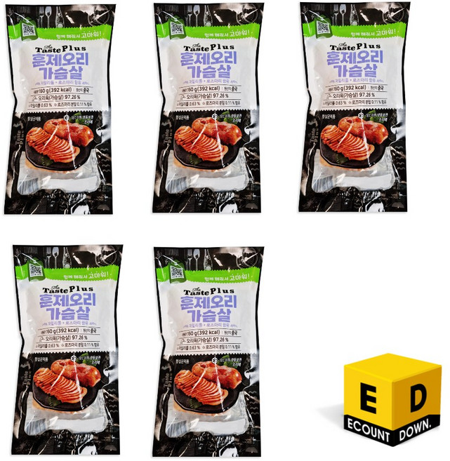 냉동 훈제오리 가슴살, 5개, 160g