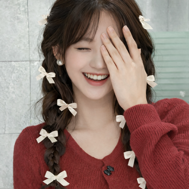 라토브 미니 리본 헤어핀 집게핀 10개 세트