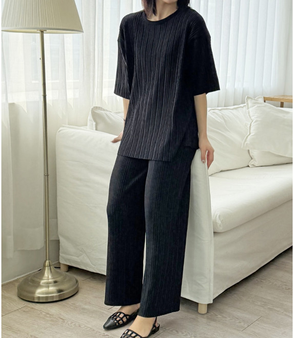 노나네 플리츠 상하세트 중년여성 홈웨어