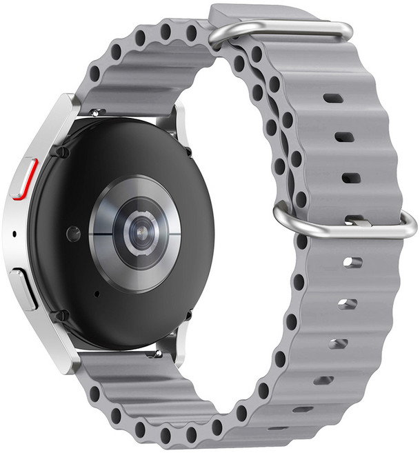 사라밴드 갤럭시 워치[20mm]호환 루프 리지 실리콘 스트랩, 라이트그레이, 갤럭시워치[20mm], 1개