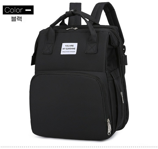 기저귀가방 기저귀가방백팩 이너백 접이식침대 휴대하다 엄마 가방, 블랙