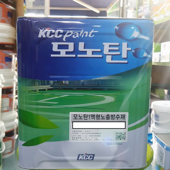 KCC페인트 우레탄페인트 중도 일액형 녹색 모노탄중도 16kg 옥상방수, 1개