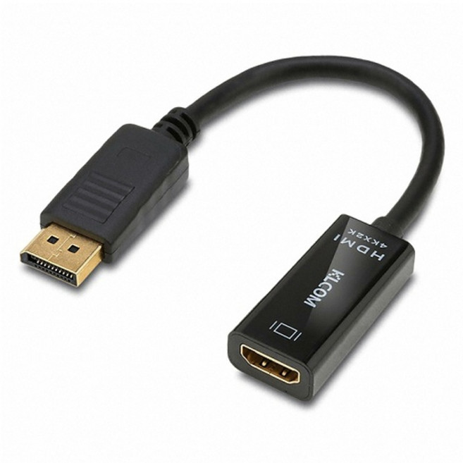 (케이엘시스템) KLCOM DisplayPort to HDMI 컨버터 오디오 지원 (KL121) (블랙)