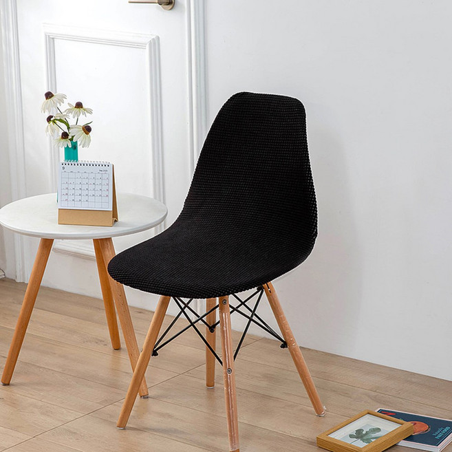 커버무드 와플 에펠 의자 커버 2P, 블랙, 1개