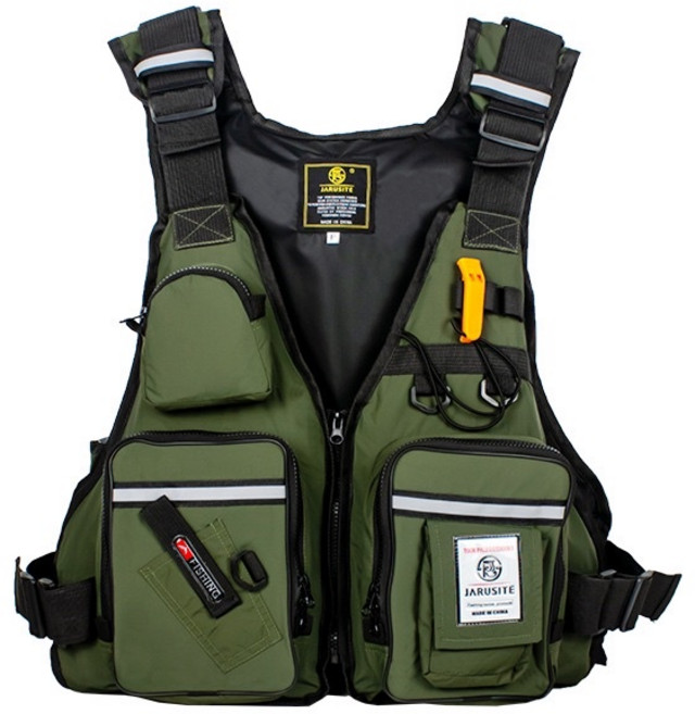 JARUSITE 專業大浮力救生衣, 軍綠色
