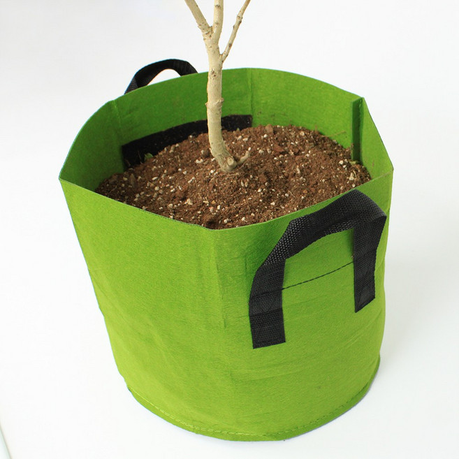 원형 그로우백 부직포 화분 숨쉬는화분 다용도 친환경 실내 베란다 텃밭 대형화분, 그린