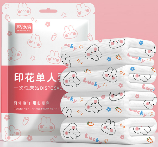 레전드C 여행필수템 일회용 토끼패턴 침구 위생 커버 패턴 2인세트