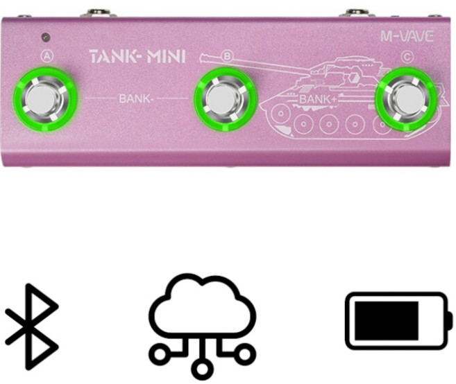 [M-VAVE TANK-MINI] 탱크 미니 기타 & 베이스 멀티이펙터 / 배터리 + 블루투스 내장, M-VAVE TANK-MINI