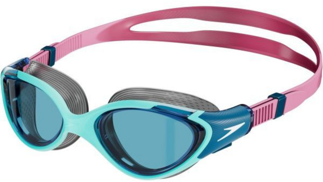 Speedo 수영고글 물안경 수경 스피도 여성용 수영 고글 바이오퓨즈 2.0, One Size, Marine Blue/Peacock/Funny Pink, 1개