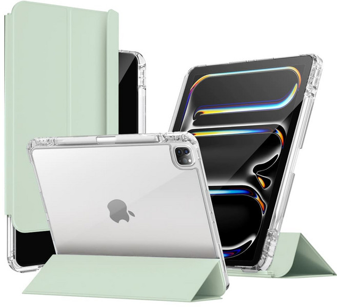 와이드 클리어 아이패드 슬라이드 세로거치 고광택 투명케이스 아이패드 7 8 9 10 에어 6 5 4 프로11 프로13 12 호환 애플펜슬 충전 수납 홀더, 아이패드 에어 4/5 세대, 민트