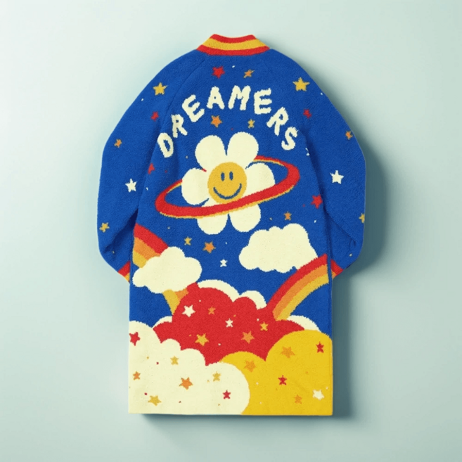 위글위글 스마일데이지 드리머즈 수면 샤워 가운 홈웨어 라운지 로브, 1개, 혼합색상