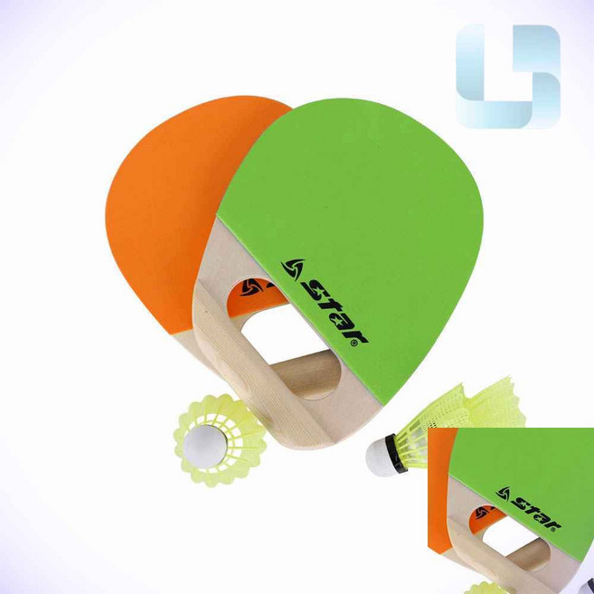 스타 패드민턴 라켓 셔틀콕 세트 우드핸들러 핸들러배드민턴 핸들러세트, 본상품선택, 오렌지그린, 본상품선택