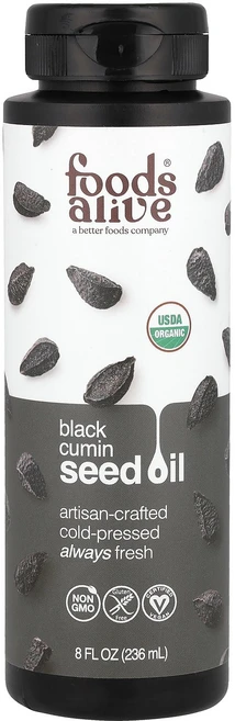 Foods Alive 유기농 블랙 커민 씨오일 236ml(8온스), 1개, 236ml - 쿠팡