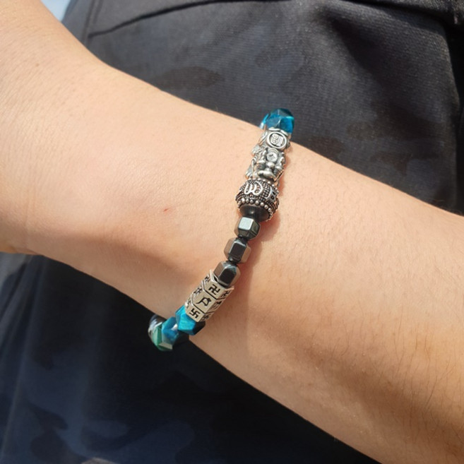 비휴 팔찌 행운 재물운 원석팔찌 헤마타이트 테라헤르츠 블랙 오닉스 은 실버 건강 남자