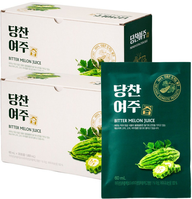 유기농 당찬 여주즙, 유기농 당찬 여주즙 2박스 60mlX, 2개, 60ml