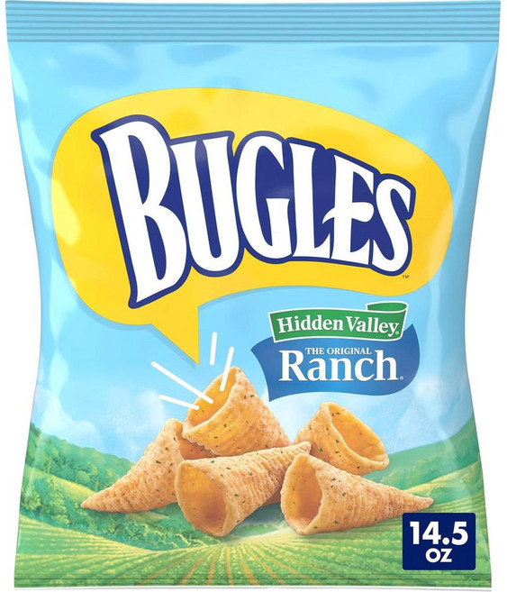 Bugles 바삭한 옥수수 스낵 히든 밸리 랜치 맛 스낵 봉지, 1개