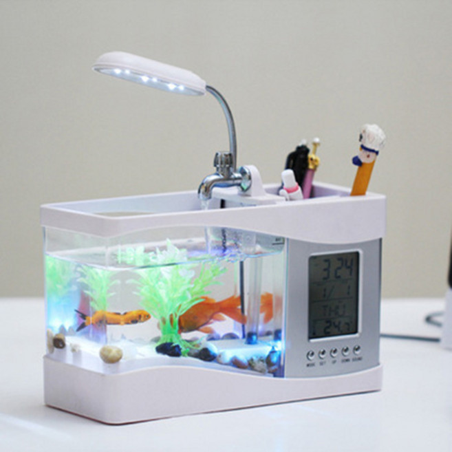 치프몰 자동 물 순환식 탁상용 미니 어항, 1개