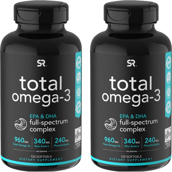 SPORTS RESEARCH EPA DHA魚油軟膠囊 960mg, 120顆, 2罐