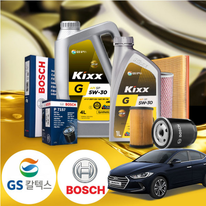 아반떼AD(15~17) 가솔린 킥스 G 5W30 합성엔진오일세트 4리터, 1개