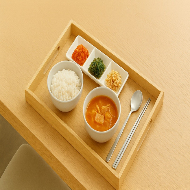 알찬온 홈카페 데일리 원목 트레이, 1개, 내추럴