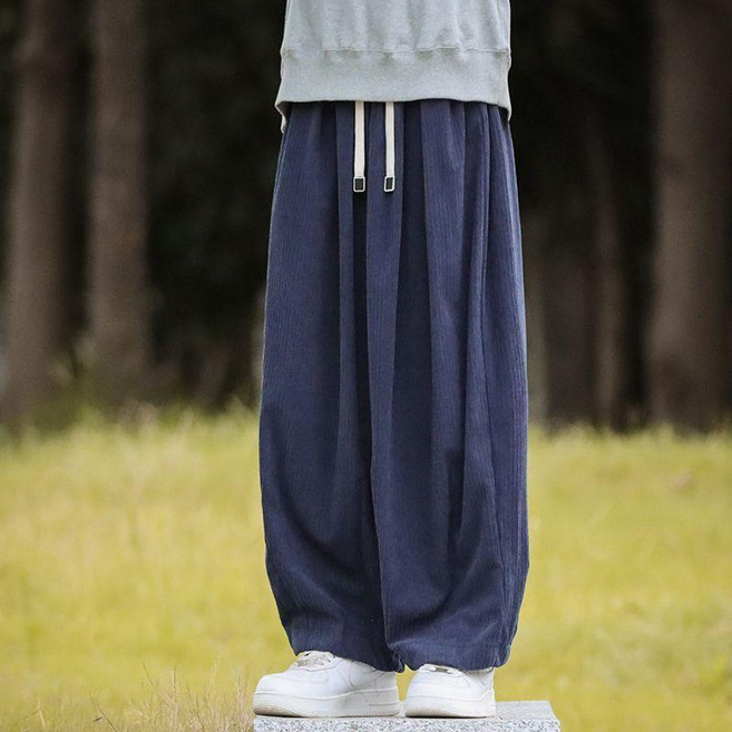 日系慵懶風寬鬆燈籠褲 男士春秋款