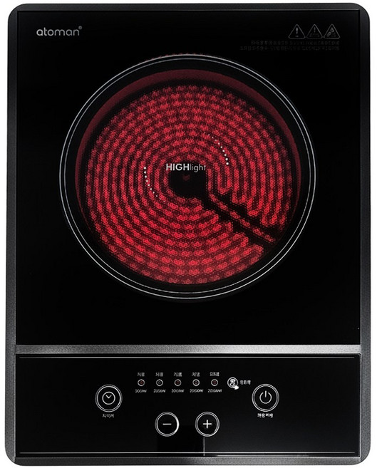 아토만 1구 하이라이트 전기레인지 5단조절 타이머, 일반형, 아토만하이라이트