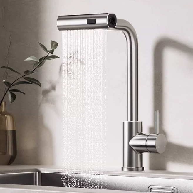 무광 스텐 와이드 폭포수 주방수전, 1개