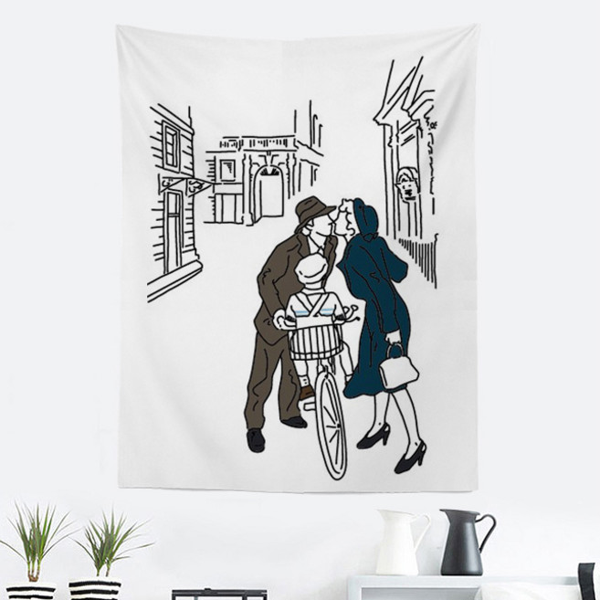 LAVERTON 영화 드로잉 감성 패브릭포스터 8종 5size, 인생은아름다워