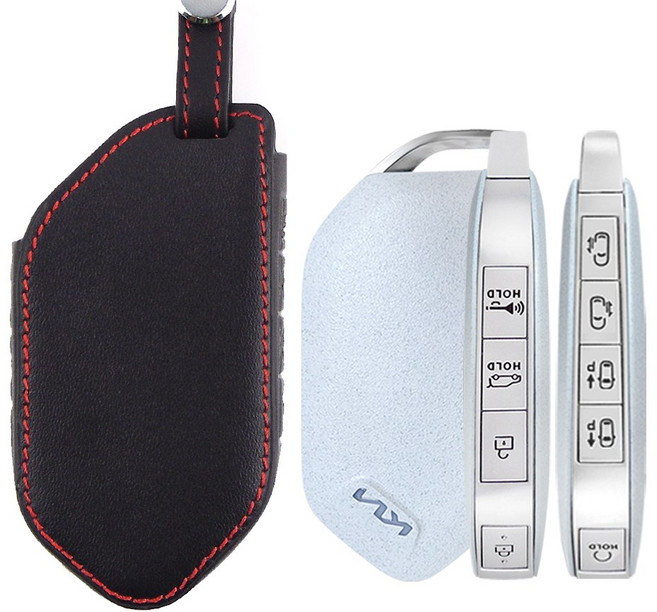 더조은셀러 기아 2024 더뉴 카니발 KA4 호환 키홀더 키케이스 스마트키 가죽 9버튼 Key-93, 베이직 Key-93, 블랙