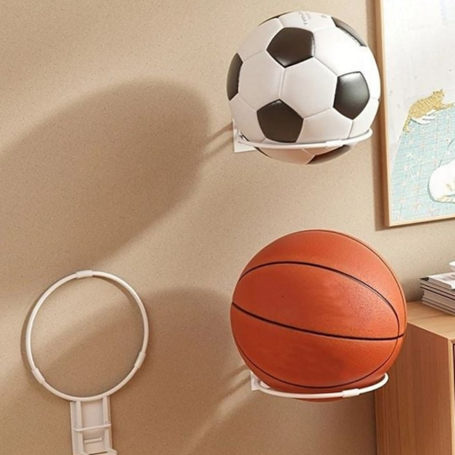 공수납 거치대 벽걸이 배구공 가정용 공보 보관 선반 공정리 접이식 농구공 진열대 다용도 스포츠 실내용, 화이트