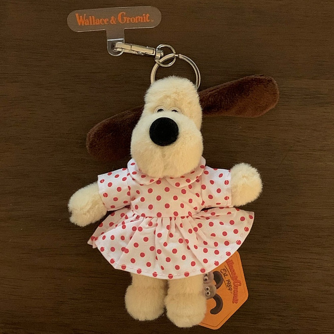 국내정품 그로밋 인형키링 숀 모루인형 꾸미기 옷 모음, 1개, 키링+62 레드도트원피스