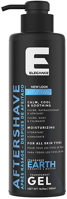 ELEG 레그ance 남성용 애프터 쉐이브 로션 500ml 어스 (블루) 리얼 쉐이빙 릴리프 피부에 수분을 공급하고 활력을 주는 쉐이브 479.1g(16.9온스) 블루, 지구 (파란색), 1개
