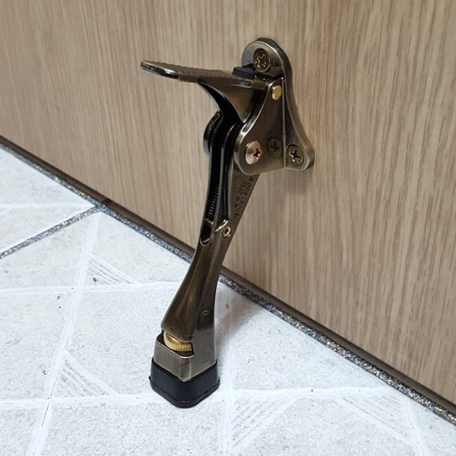 페달말굽 현관문 자동 도어스토퍼 말발굽, 엔틱골드, 1개, 페달식도어스토퍼