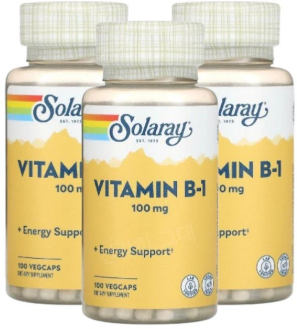 쏠라레이 비타민B-1 100mg 베지캡슐 100정, 3개 - 쿠팡