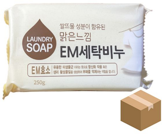 맑은느낌 EM 세탁비누 250gx24개 BOX, 250g, 24개