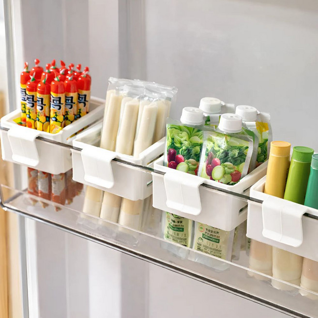 펄픽스 깔끔한 냉장고 정리 트레이 도어 포켓, 5개, 화이트