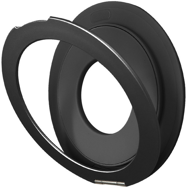 더조은셀러 프리턴 360도 회전 손잡이 태블릿 스탠드링 갤럭시탭 아이패드 호환, 블랙, 1개