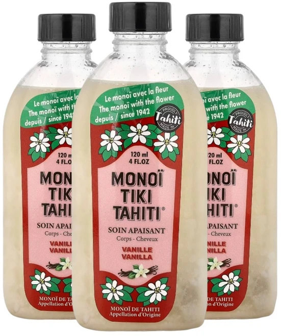 모노이 티아레 타히티 코코넛 오일 바닐라 향 120ml 3개 타히티 오일 - 쿠팡
