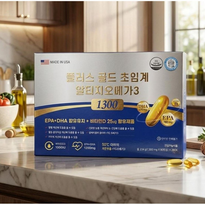 플러스 골드 초임계 알티지오메가3 1300, 1개, 180정