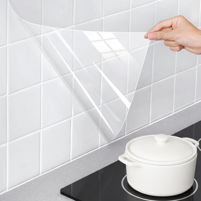 소브홀릭 주방 투명 시트지 오염방지 타일 보호필름, 1개