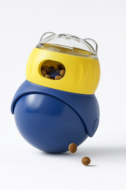 소소147 오뚜기 장난감 펫 간식 볼, 1개, 네이비+옐로우