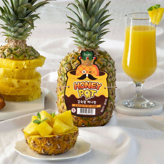 감숙왕 고당도 허니팟 파인애플, 1개, 2.4kg 내외(특대과)
