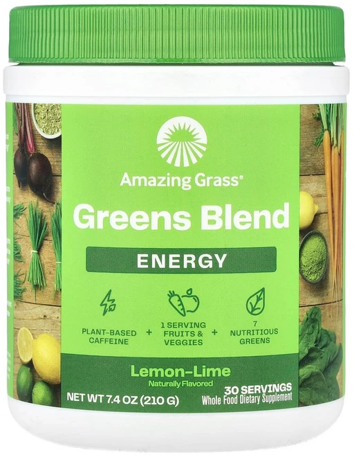 어메이징 그라스 녹색 채소 혼합물 에너지 레몬 라임 210g(7.4oz), 1PACKAGE, 상세참조, 1개, 210g - 쿠팡