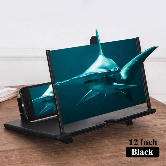 1등 스마트폰확대스크린 고화질 블루라이트차단 돋보기 확대경 12인치 14인치, 12인치블랙, 1개