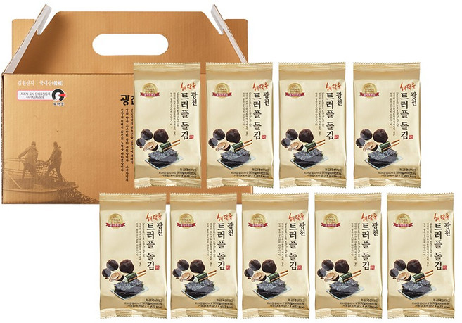 광천 해달음 트러플 돌김 도시락김 9봉 손잡이 명절 선물세트, 1세트, 4g