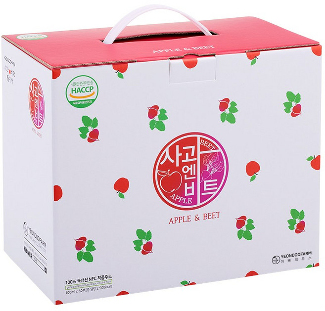 연두팜 찢어먹는 NFC 착즙 사과엔비트즙 50p, 5L, 1개